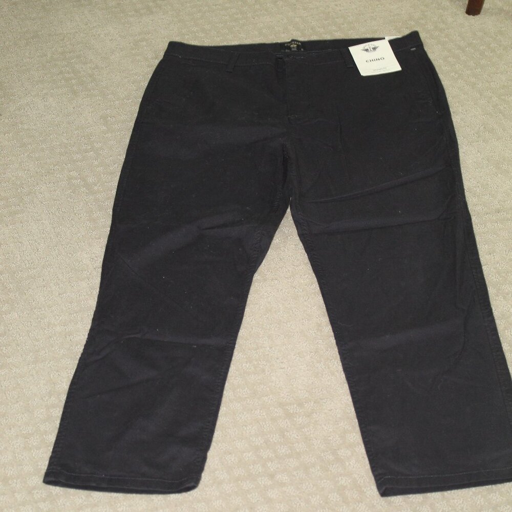 Men's DOCKERS Black Twill Cotton Chino Pants 38x30 Classic Fit Flat Front NWT